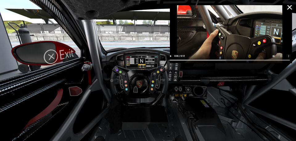 GT3 Cup Innenansicht Lenkrad Screen VR Anwendung