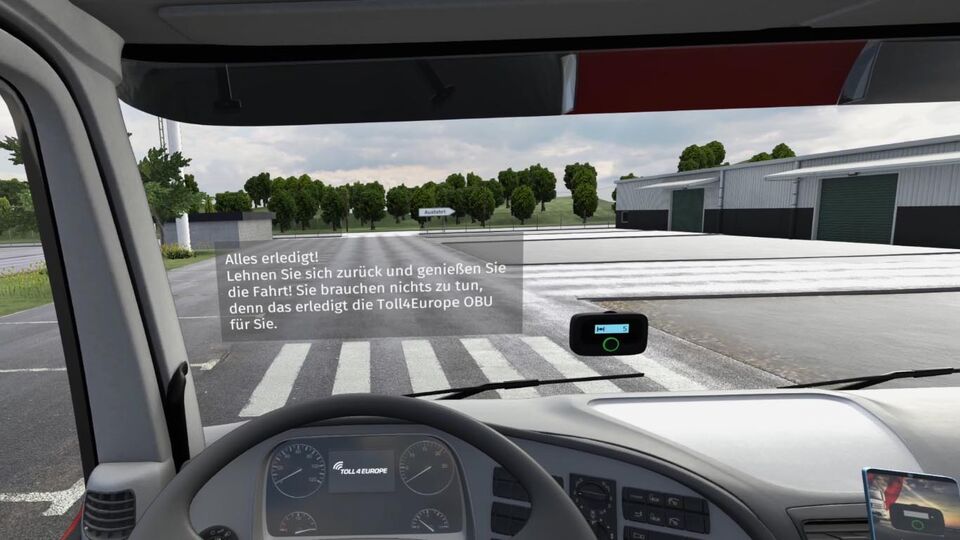 Toll 4 Europe Screen Anwendung Start virtuelle Lkw fahrt