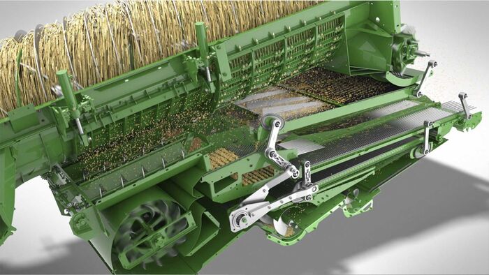 3D Animation John Deere Mähdrescher Weizenverarbeitung