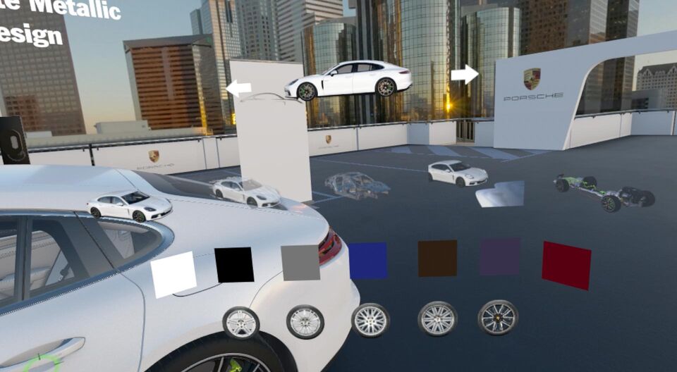 VR Menue of the Porsche VR Experience