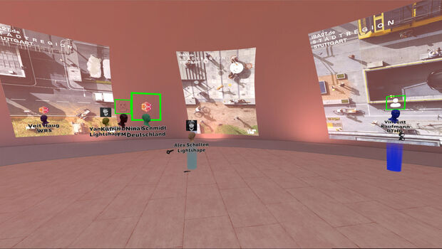 Virtuelle Darstellung des Inneren der rosa Lichtwolke mit Ausstellung der IBA'27