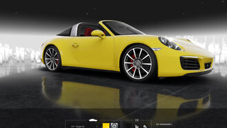 Porsche 911 gelb in 3D Anwendung