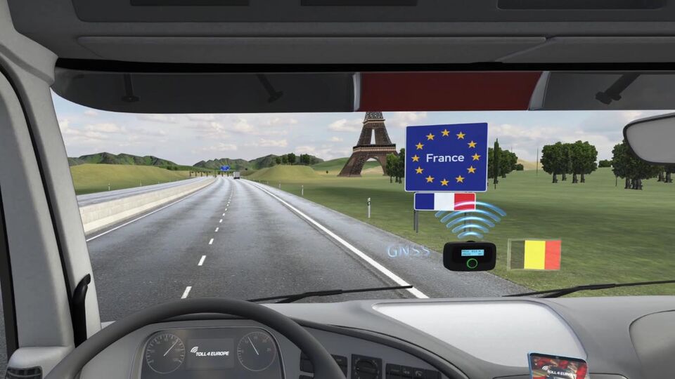 Toll 4 Europe Screen Anwendung Grenze Frankreich