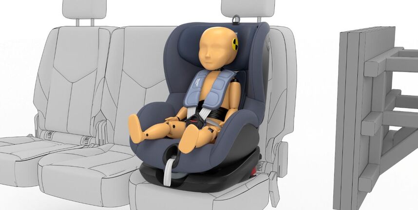 Animation Baby in Babysitz im Auto